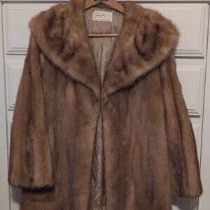 Vintage Emba Pastel Natural Brown Mink Coat Large